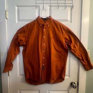 Vintage Ralph Lauren 'The Blaire' Long Sleeve Button Down Shirt Orange Men's Lar